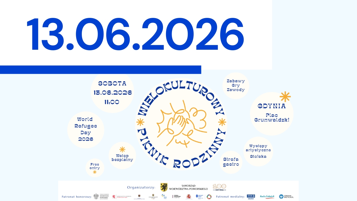 Zapraszamy do wzięcia udziału w „Wielokulturowym Pikniku Rodzinnym. World Refugee Day 2026”!